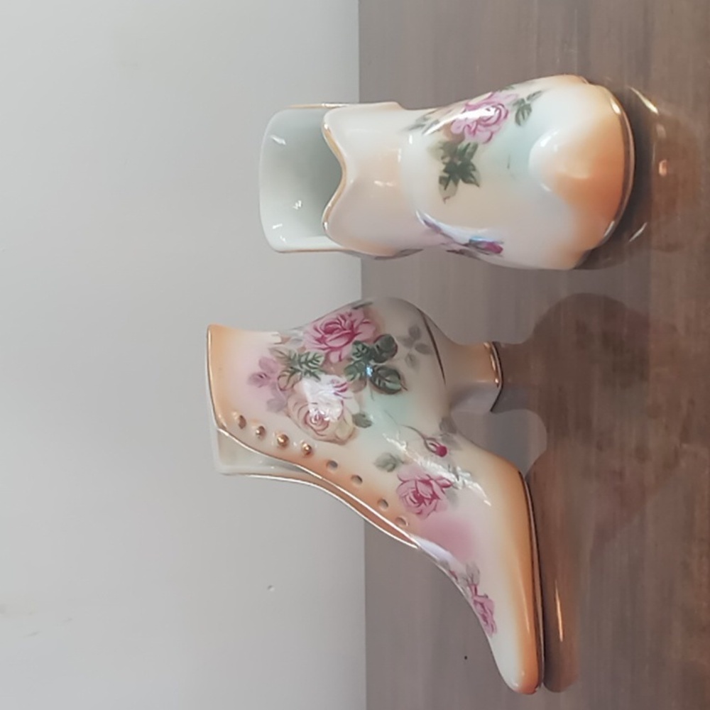 A.A. Importing Company from Japan Vintage Porcelain Flowered Shoes